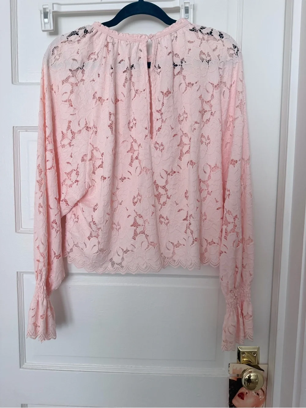 NWT Free People Olivia lace blouse is a romantic, blush pink top